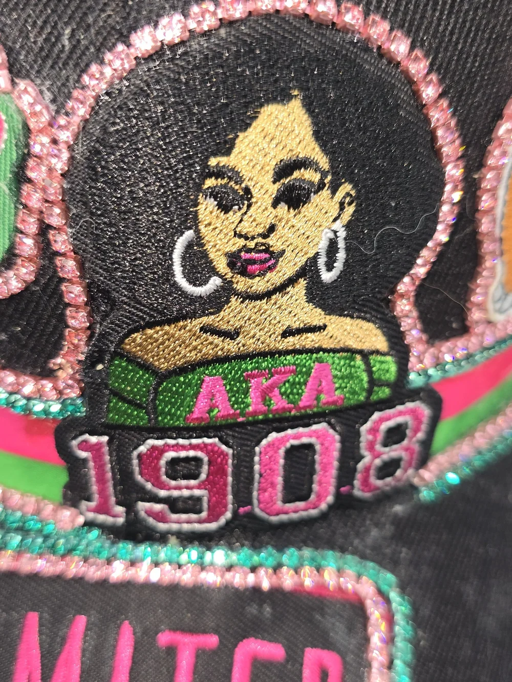 Limited Edition Black & Pink Embellished Baseball Cap - AKA 1908